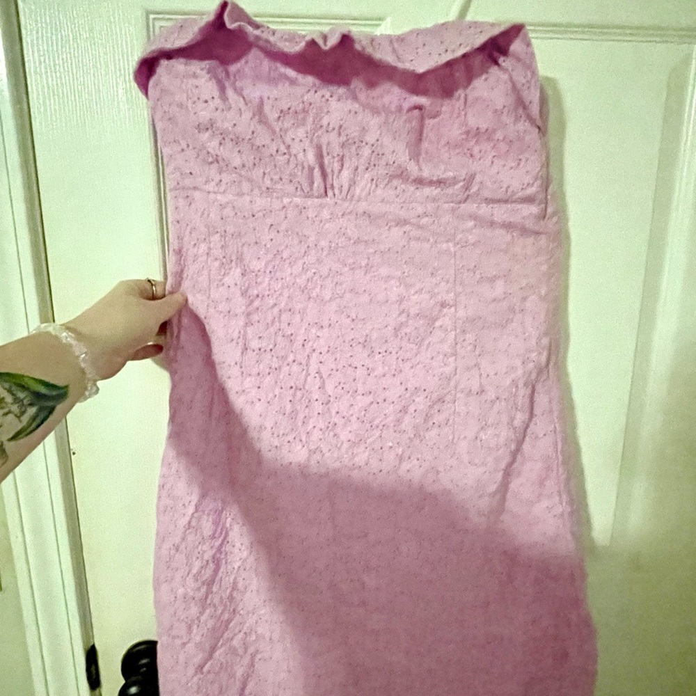 Lily Pulitzer Brynne strapless lavender eyelet dress